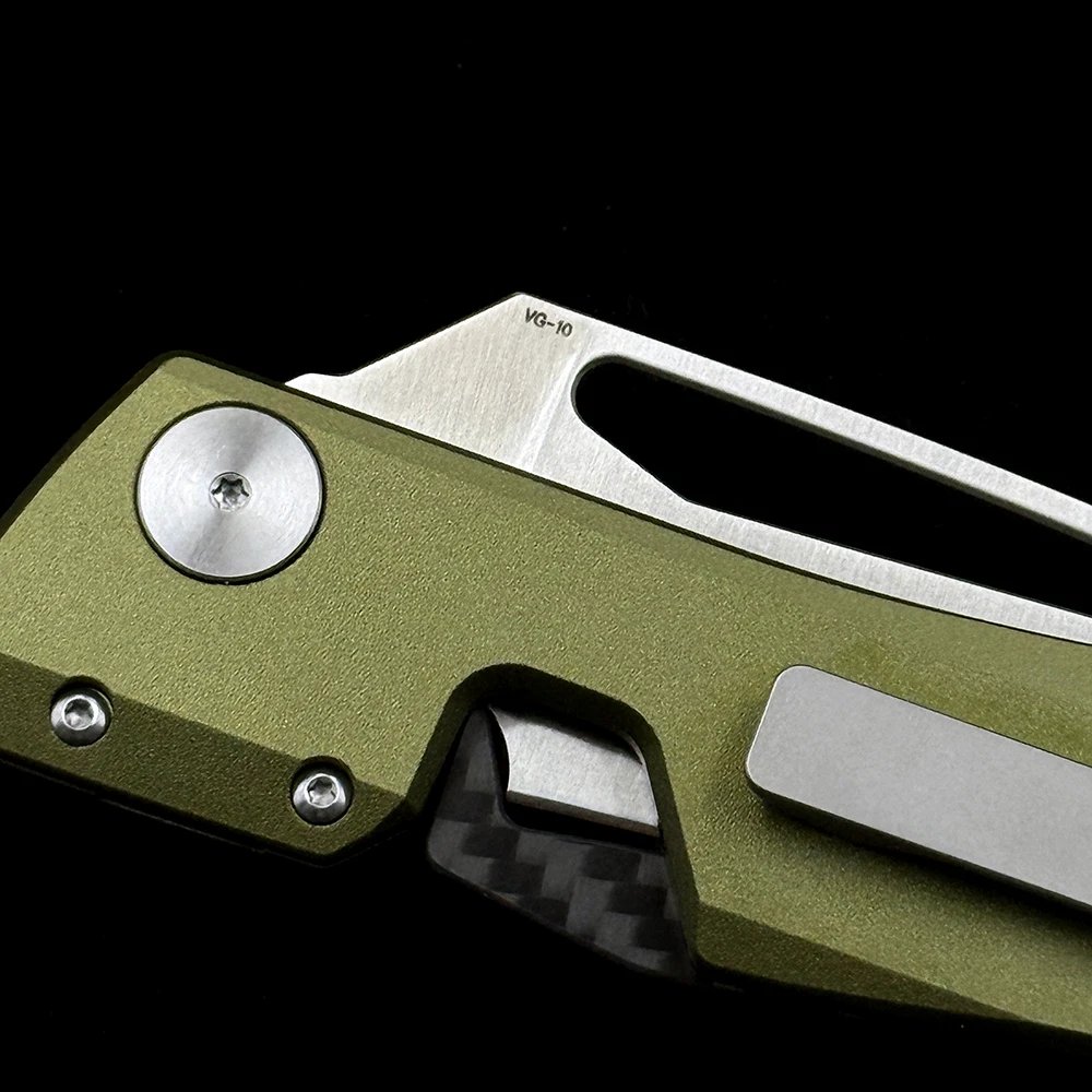 OK-WinterSpudding Magnet Inside Aluminium handle VG10 blade Outdoor Camping Hunting Pocket EDC Tool Knife 4