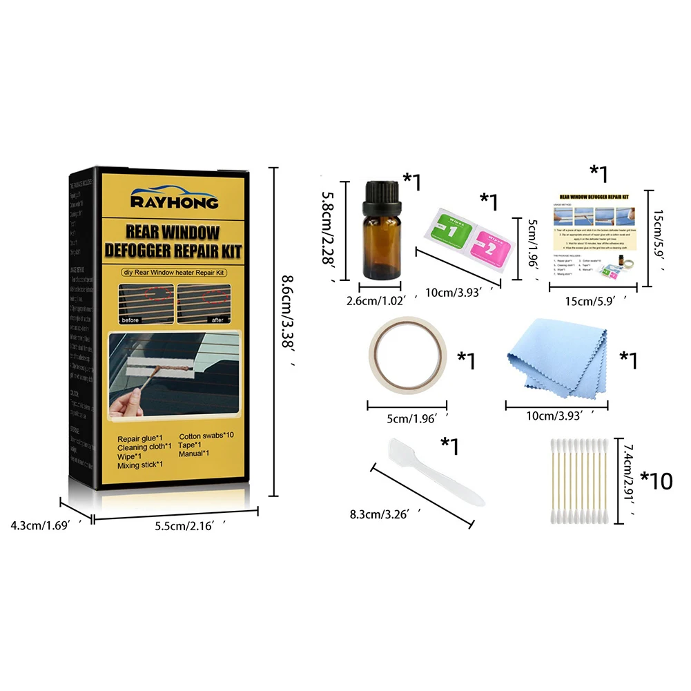 Car Rear Window Defogger Repair Kit DIY Quick Repair Grid Defroster Kit Heater Grid Lines Auto Care Accessories