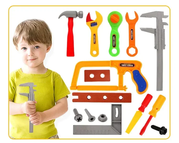 37Pcs/set children simulation repair tools toolbox electric drill helmet set Boy Pretend Play mechanic maintenance tool box toy 3