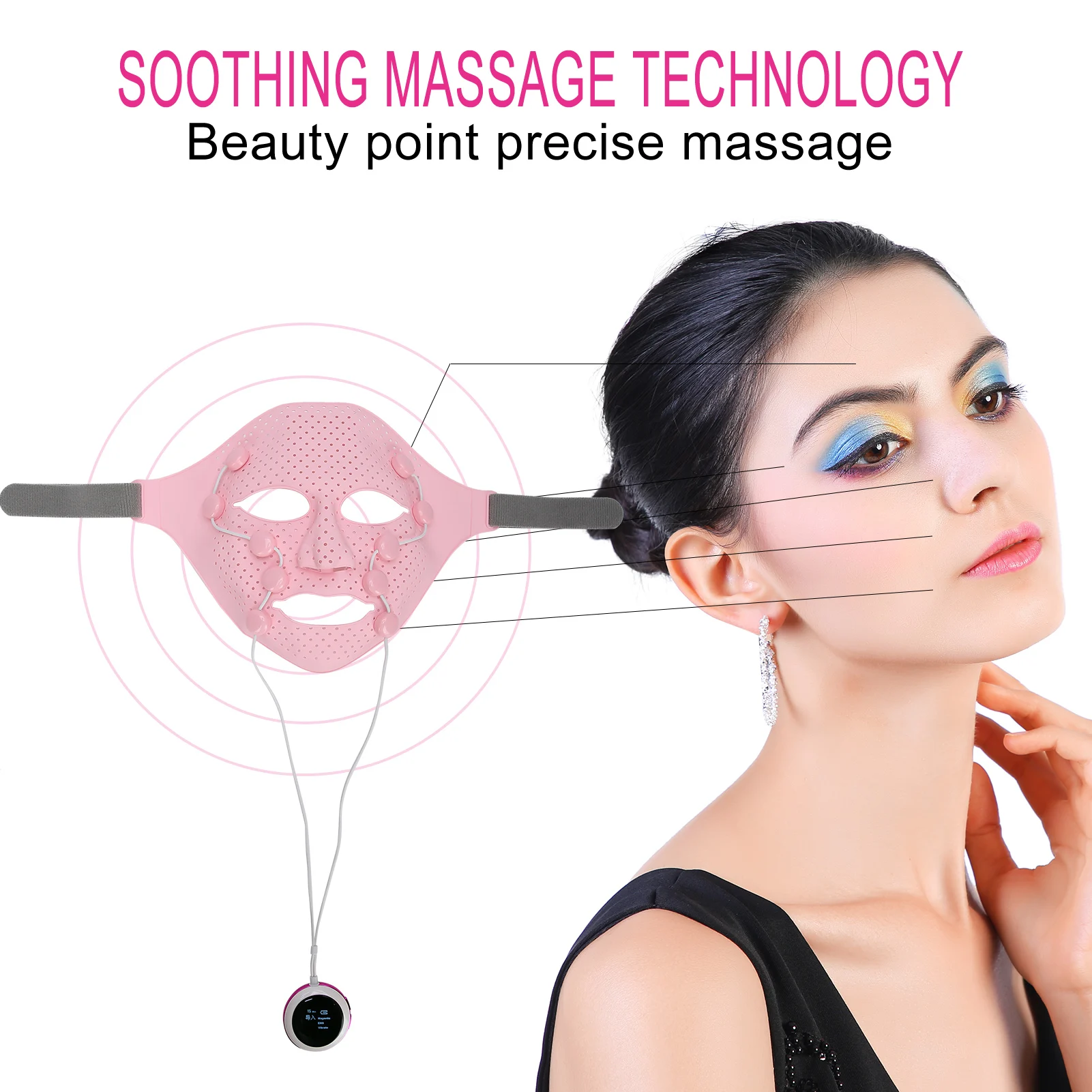Facial Massager Silicone EMS Facial Mask Electric V-shaped Face Lifting Slimming Face Massager Anti wrinkle EMS Vibration Therapy Device Beauty