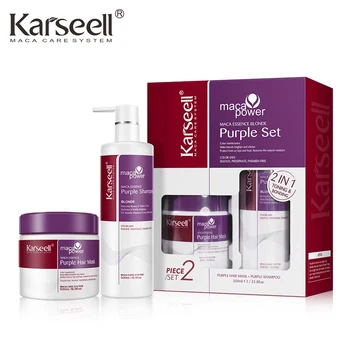 Karseell Maschera per capelli viola Shampoo viola Professionale Neutra i toni gialli in ottone per capelli biondi grigi argentati evidenziati
