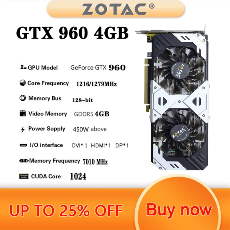ZOTAC Raphic Card GTX 960 2GB 4GB 1060 3GB 5GB 6GB Video Cards GPU AMD Intel Desktop CPU Motherboard latest graphics card for pc Graphics Cards