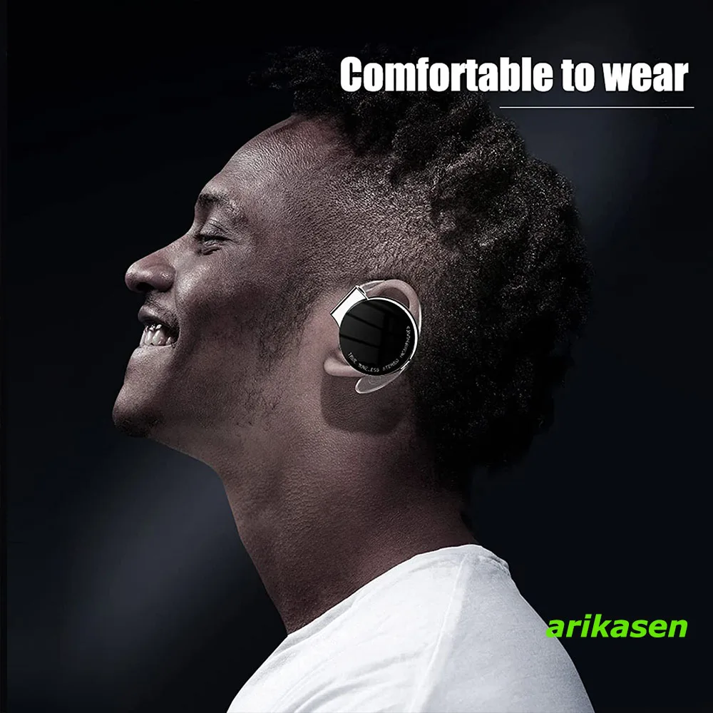 thumbnail image 2 of Open Ear Bluetooth Headphones, Over-Ear Clip Design - Wireless Sport Headset For Running, Cycling, Work (Black 2 of 10