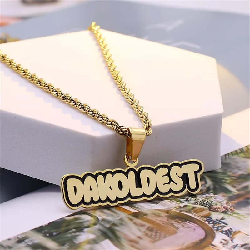 Customized Golden Photo Evening Laser Printing Double Deck Necklaces Vintage Luck Girls Female Couple Laser Cutting New Arrivals customized product、customized 3d lenticular printing business photo card