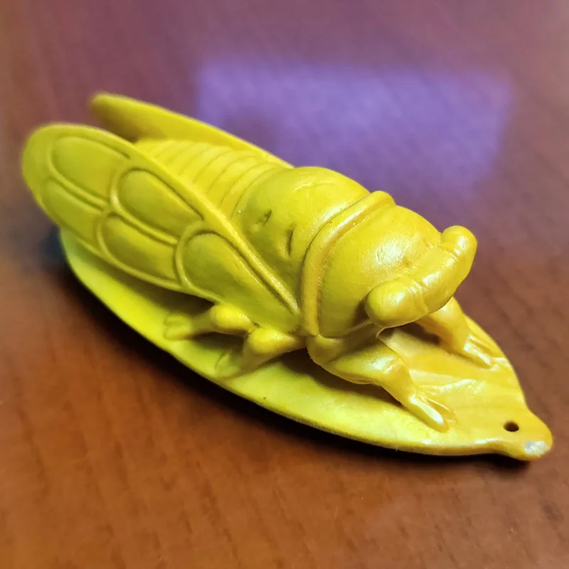 예쁜 매미 조각상, ST058-8x3x2.5 cm, 회양목 네트스케