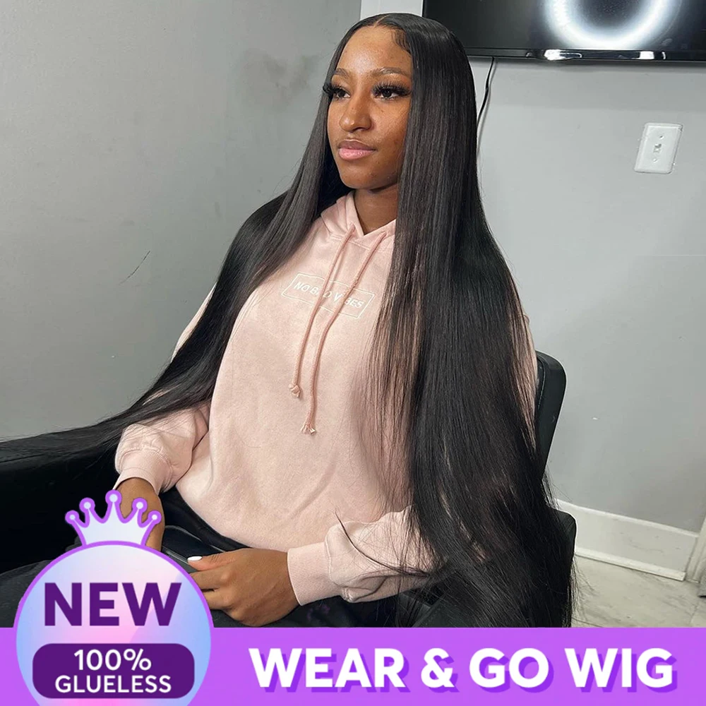 

5x5 Closure Glueless Wig Human Hair Ready To Wear Go Pre Cut Plucked 30 40 Inch 13x6 Hd Lace Frontal Straight Lace Front Wigs