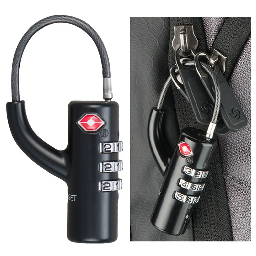 

High Security TSA Customs Lock Overseas Customs Clearance Trolley Luggage Suitcase Password Lock Padlock with Steel Cable Locks