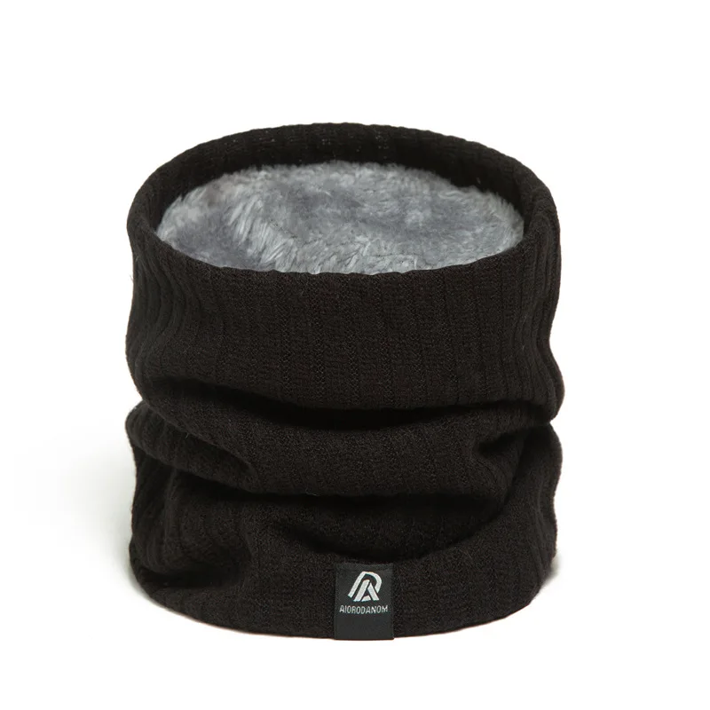 Knitted Scarf Thick Winter Warm Ring Scarf Women Solid Knitted Striped Collor Neckerchief Outdoor Ski Full Mask