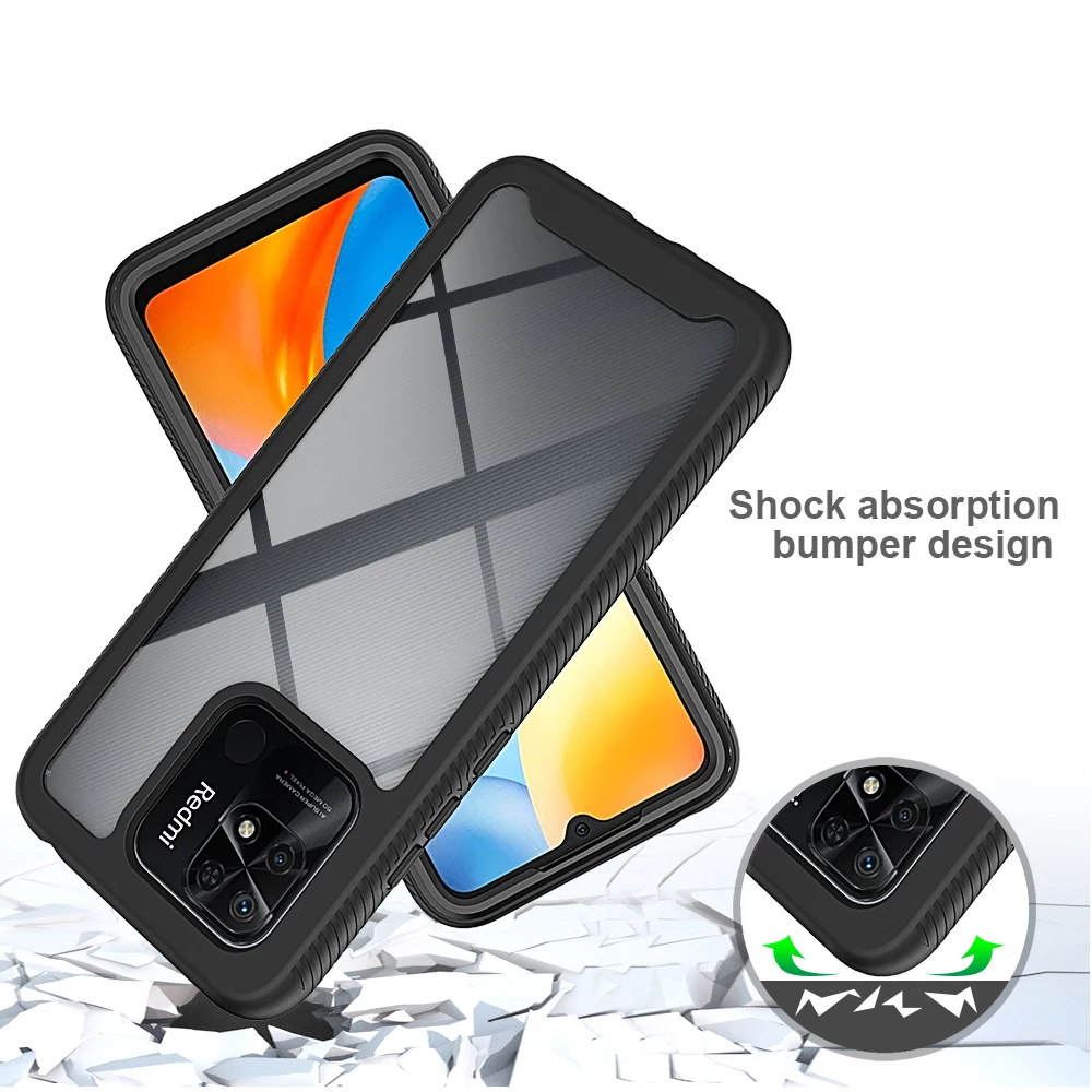 Dual-Layer Rugged Armor Shockproof Case with Soft TPU Frame and Hard Plastic Back Cover