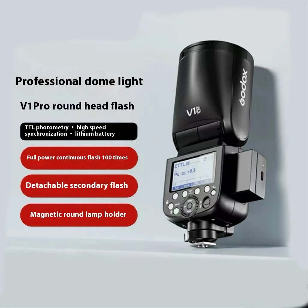 Godox V1 Pro V1Pro TTL Li-ion Round Head Camera Flash Wireless Transmission Speedlite Flash for Canon Nikon Sony Fuji Olympus
