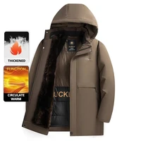 أعلى درجة الجرافين الحرارية الرجال سترة سترة واقية معاطف الشتاء سميكة الصوف الأعمال معطف غير رسمي 3