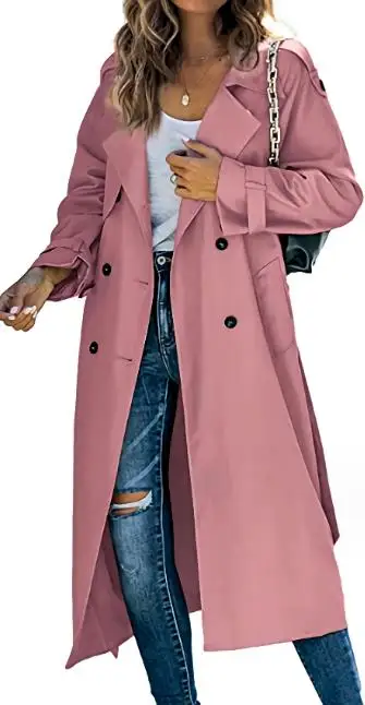 Women's Winter and Autumn Windbreaker Jacket 2023 New Commuting Long Sleeves Loose Fitting Long Windbreaker Jacket Streetwear
