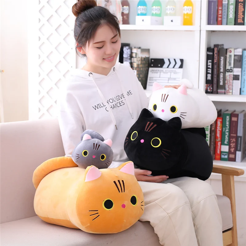 25cm Cute Soft Plush Cat Pillow Cushion Kawaii Stuffed Animal Cat Plush Toy for Children Doll Kids Girls Birthday Gift 4