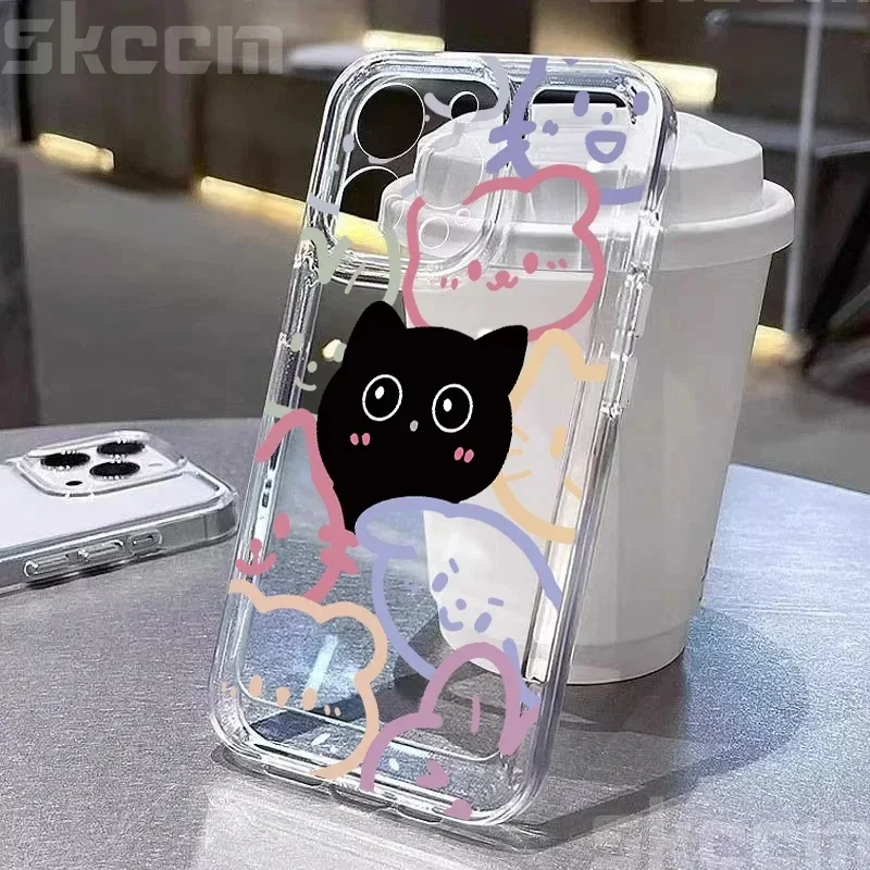 Cute Cartoon Animal Cat Soft Clear Phone Case Cover
