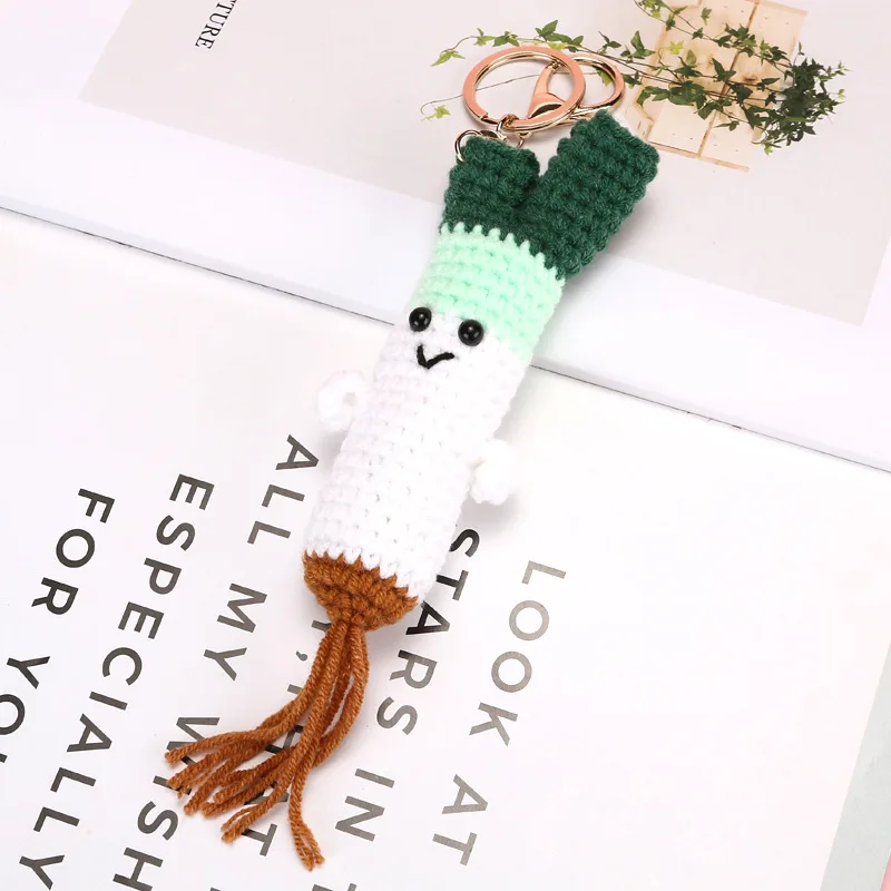 Kreativer gehäkelter Schlüsselanhänger, Gemüse, gestrickt, Taschenanhänger, Auto-Schlüsselanhänger, Rucksack-Anhänger, Geschenk für Freunde – Detail 7