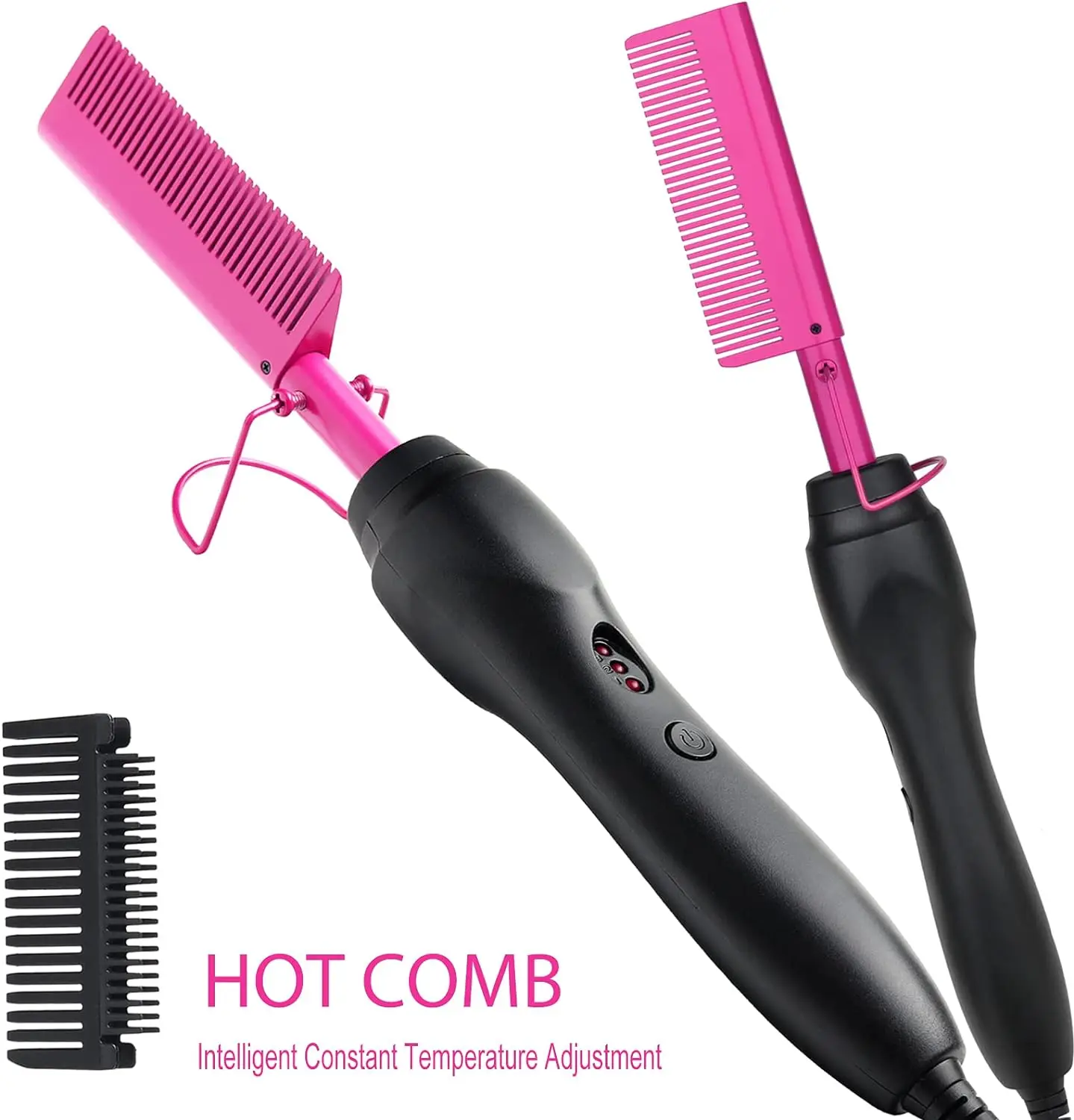Hot Comb Hair Straightener Electric Pressing Comb Portable Travel Anti-Scald Beard Straightener Heated Straightening Brush 5