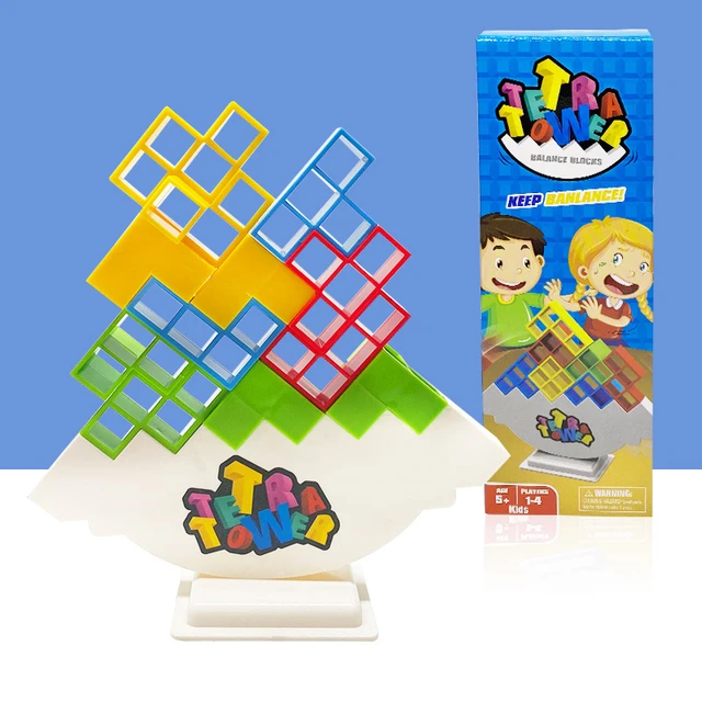 Tetra Tower Game Tetris Balance Toy Stacking Block Stack Building