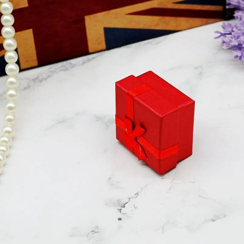 Wholesale 10pcs 4×4cm Square Ring Box Cardboard Pearl Jewelry Box Gift Wedding/Proposal Use Elegant Jewelry Gift Box for Rings