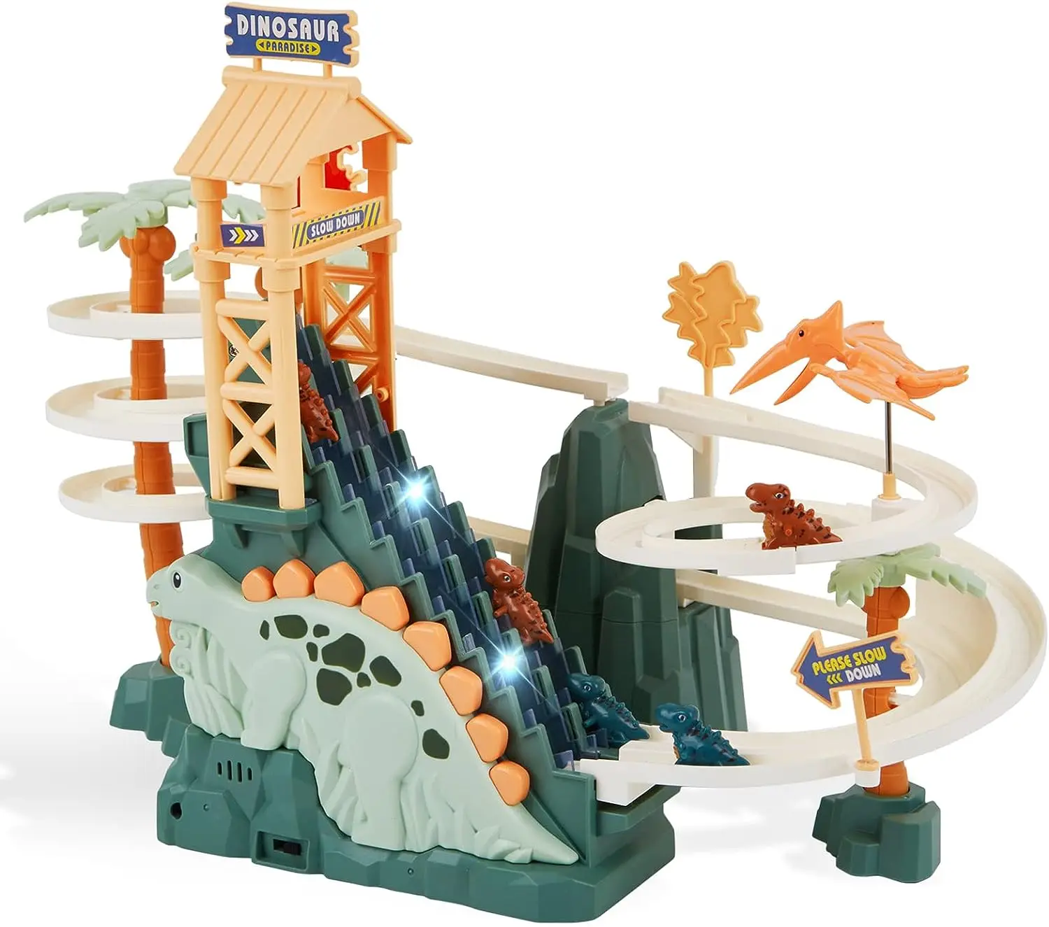 Dinosaur Electric Race Track Set - Double Loop Track, STEM Learning & Educational Toy for Kids Ages 3-7, for Boys & Girls