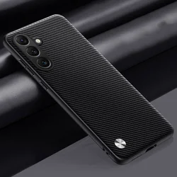 Silicone Shockproof Phone Case - Durable Back Cover with Bumper Protection - Galaxy A57 (Carbon Grain)
