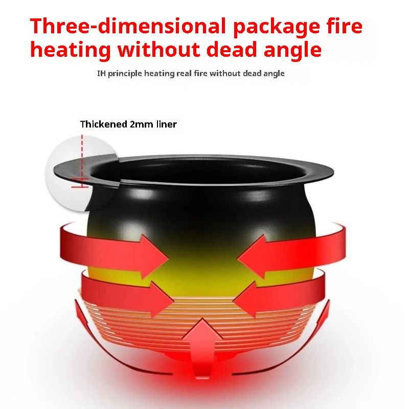 Automatic Drum Cooking Machine 2000W Multi-Function Intelligent Frying Pan 6L 220V Home-use Commercial