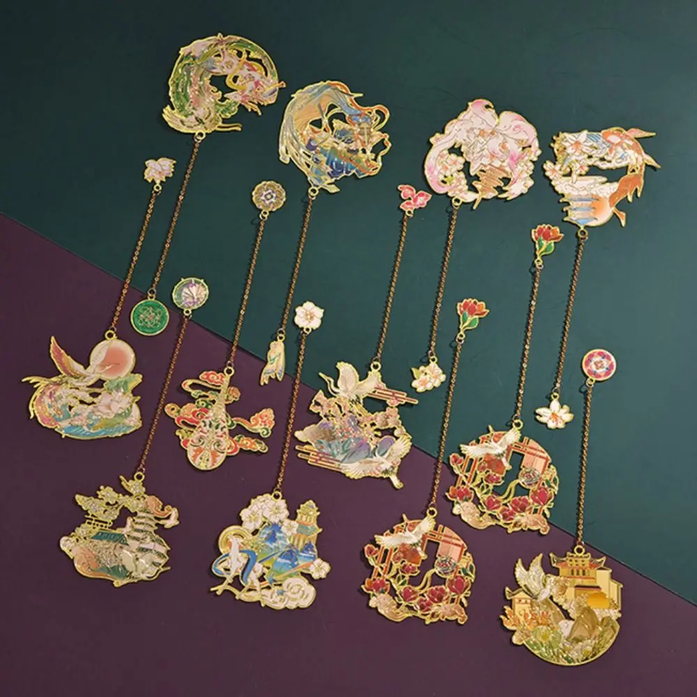 

Пустотелая металлическая Закладка с кисточками, латунная металлическая закладка в стиле ретро, Модная креативная металлическая закладка для чтения, канцелярские принадлежности для студентов