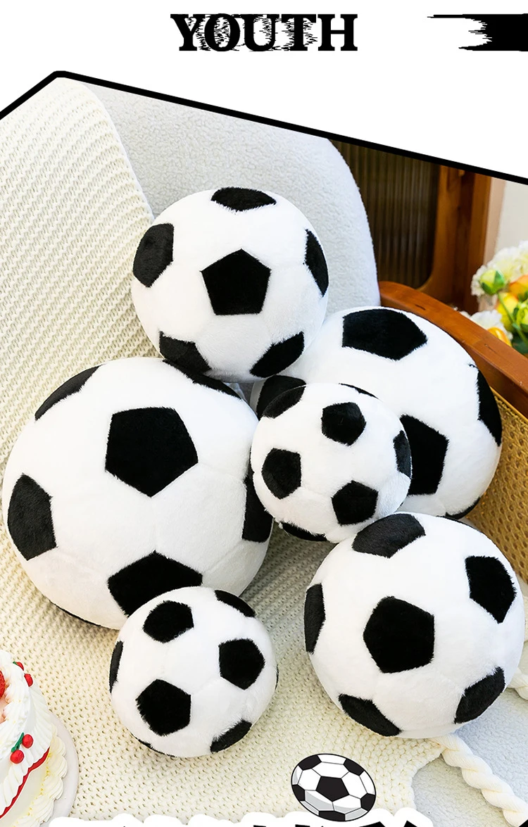 Fußball-Plüschtier, Sport-Fitness-Übungspuppe, Aktivitätsgeschenkspielzeug, realistisches Fußballkissen, Geschenk für Freunde – Detail 2