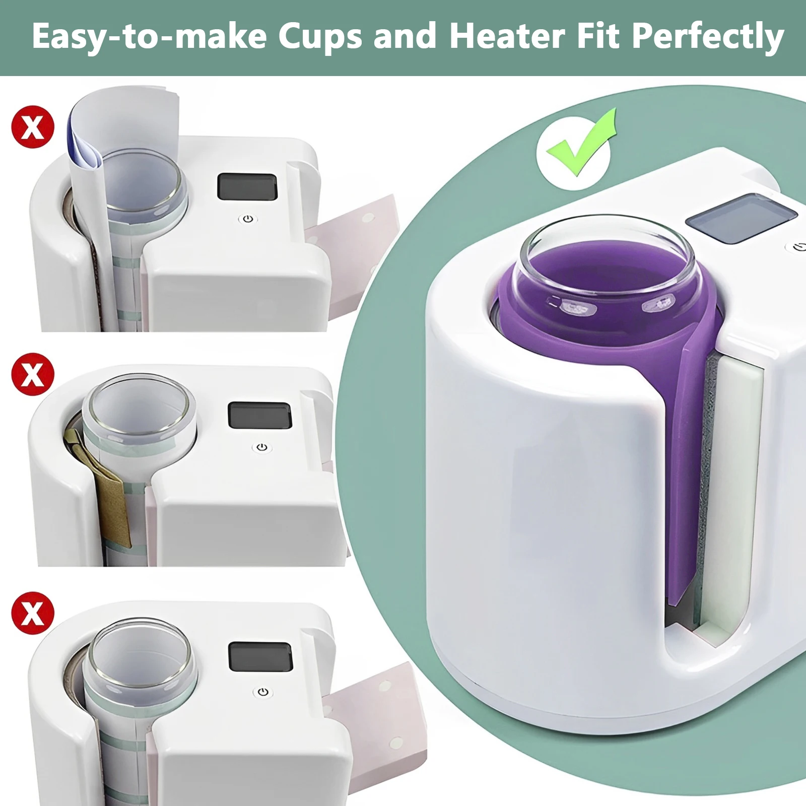 3pcs Sublimation Tumblers Wraps, Silicone Mug Tumbler Wraps in 3 Thickness Mug Press Machine Tumblers Blanks Sublimation