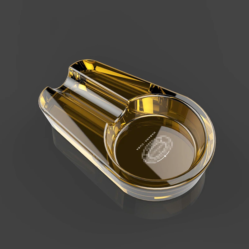 Crystal Glass Cigar Ashtray Classic Portable Cuba Single Cigar Holder