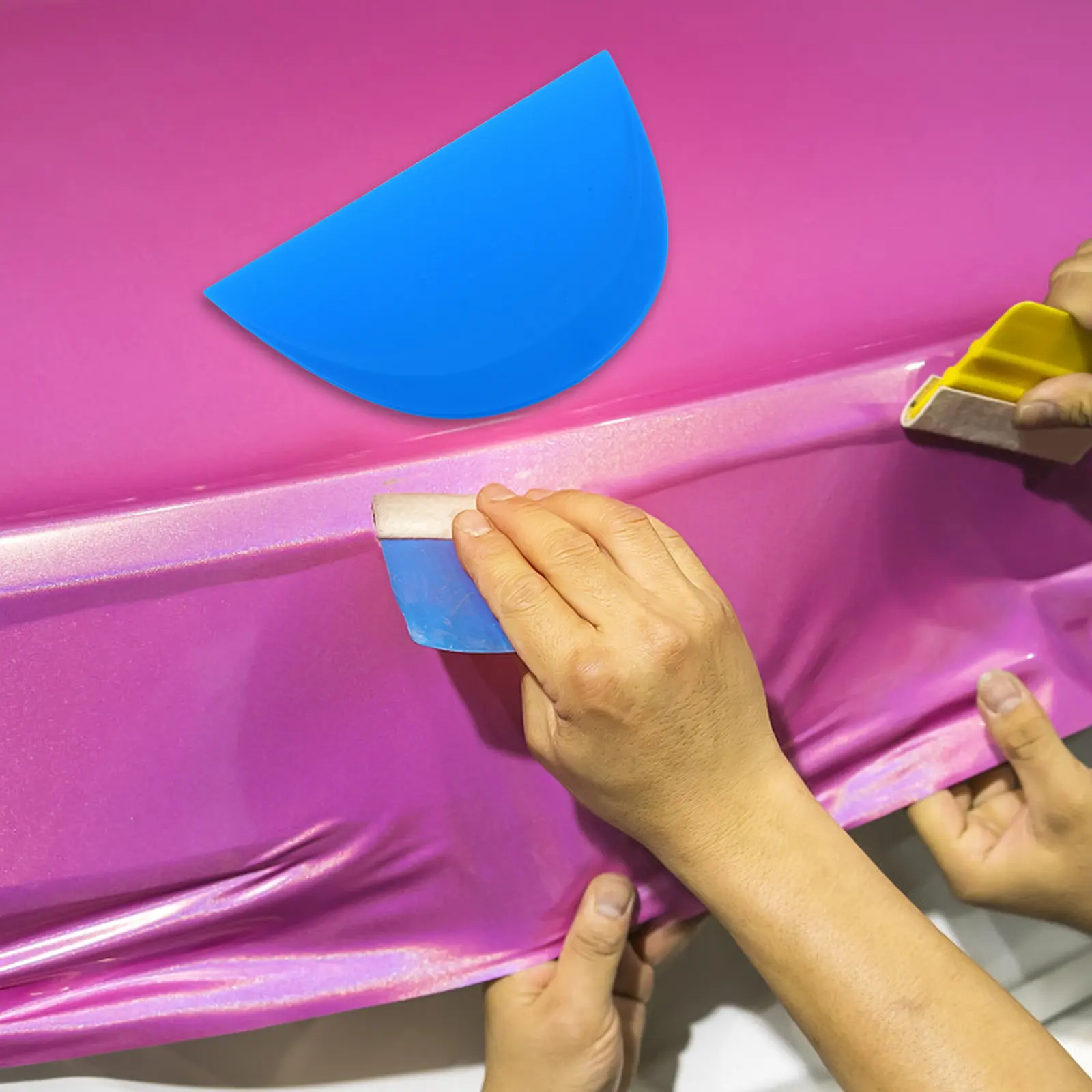 자동차 미용 도구 플라스틱 스퀴지 자동차 도장 보호 필름 설치용 투명 반원형 엣지 차량 랩핑 도구