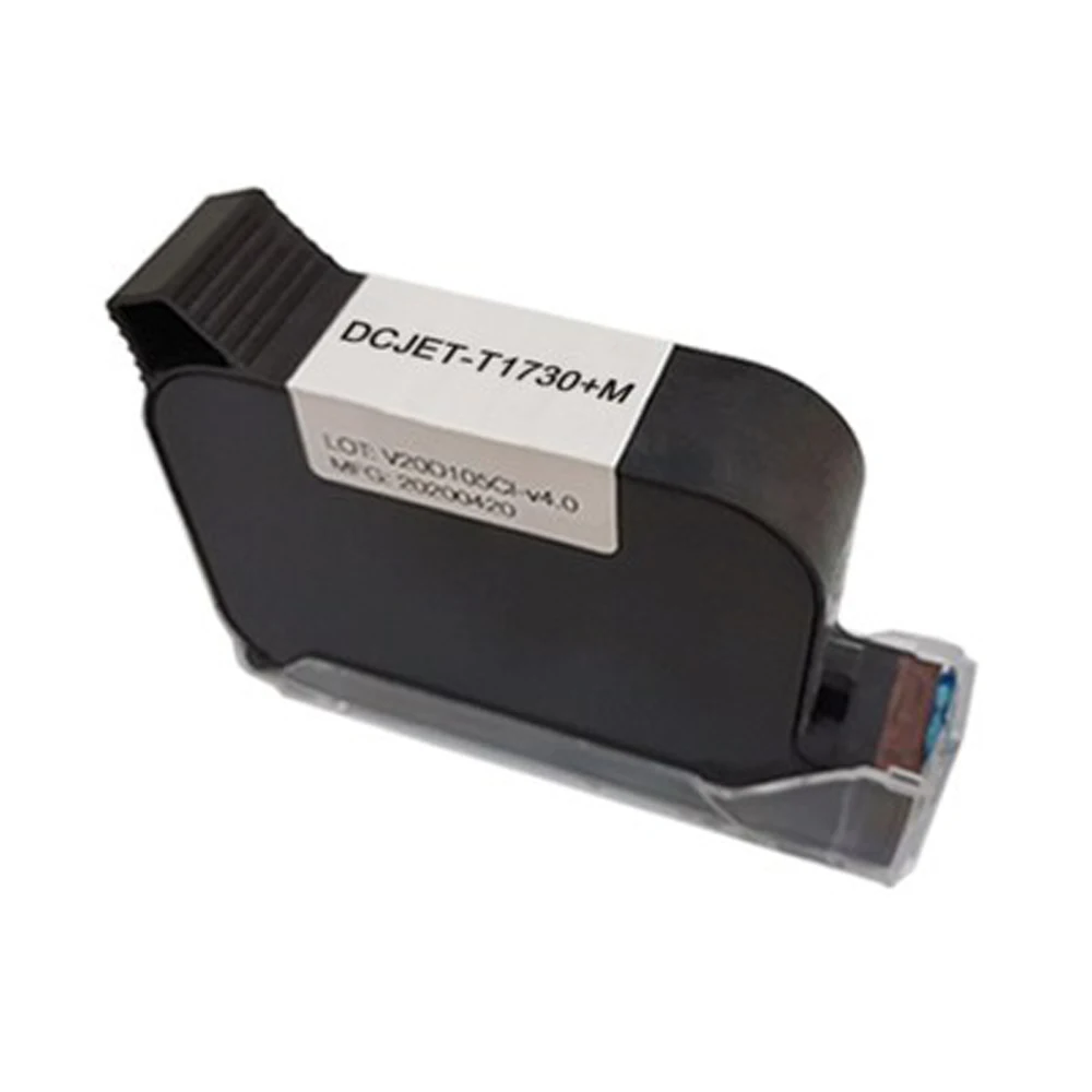 DCJET T1730+M Solvent Ink Cartridge for Handheld Inkjet Printer Production Date Barcode Label Coding Machine