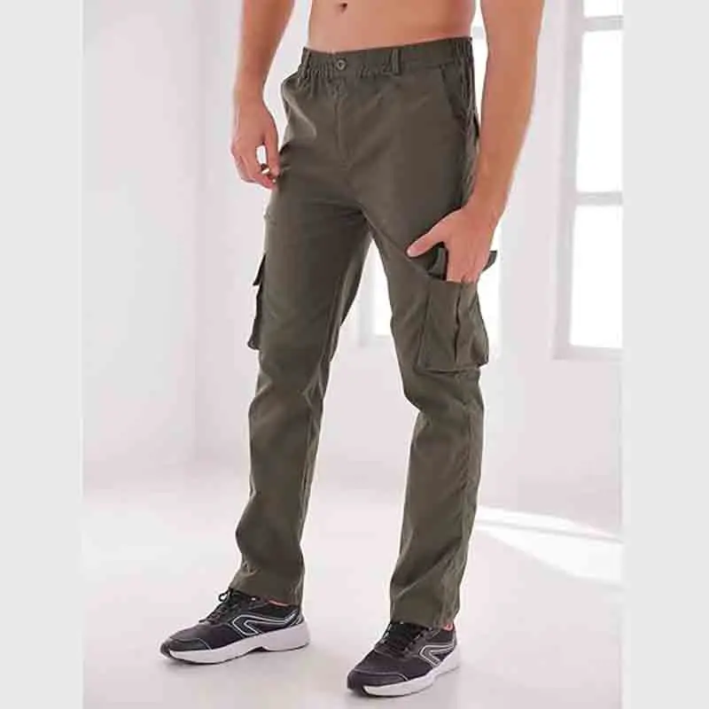 Men Outdoor Cargo Pants Lightweight Tactical Pant Hiking Jogger Classic Fit Multi Pockets Sports Work Trousers Brand Clothing
