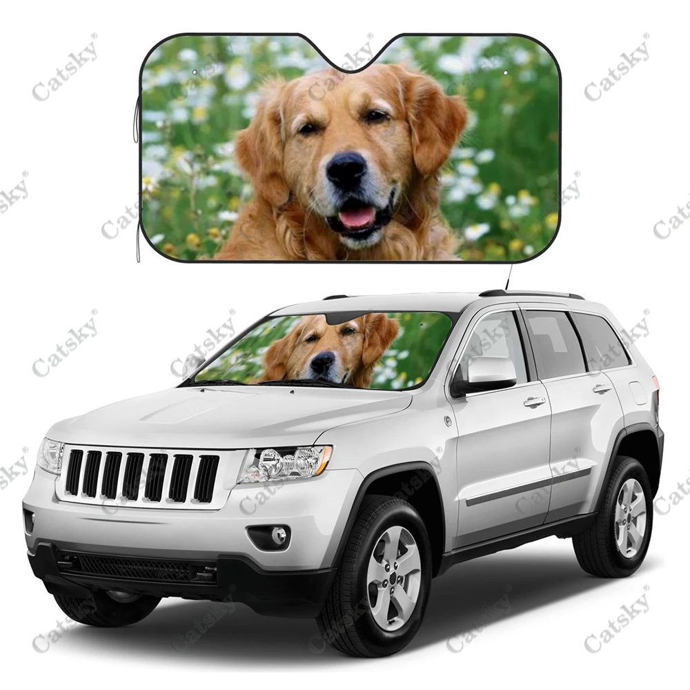 

Козырек от солнца на лобовое стекло автомобиля с принтом собаки