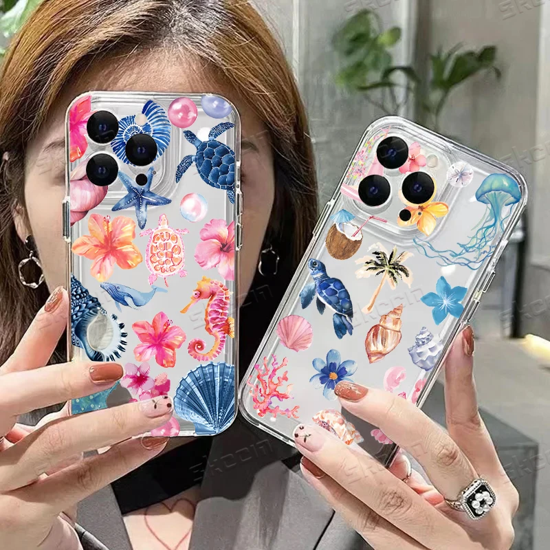 Blue Ocean Animals Shockproof Silicone Phone Case