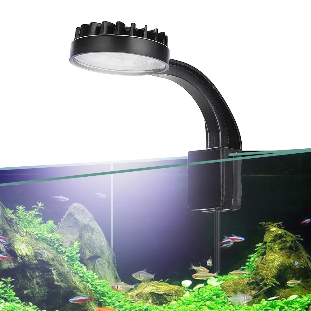 aquarium decorations Fish Tank Clip Lamp LED Lamp Blue and White USB Mini Water and Grass Lamp Plants for Aquarium Accessories Aquariums Light Plant aquarium thermometer