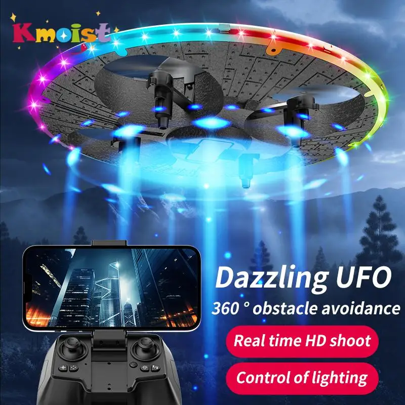 2.4G New Colorful Lights Up Small Fpv Drone Controller Show System with Camera and Led Lights Helicopter Toys for Boys Kids Gift 1