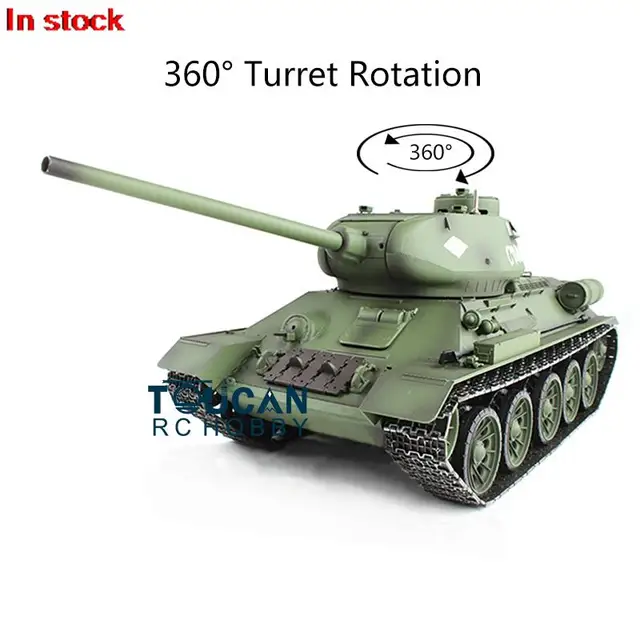 2.4G HENG LONG 1/16 Scale 7.0 Plastic Soviet T34-85 RTR RC Tank 3909 360° Turret Spearker Smoke Unit Gearbox Toys Cars TH17765 1