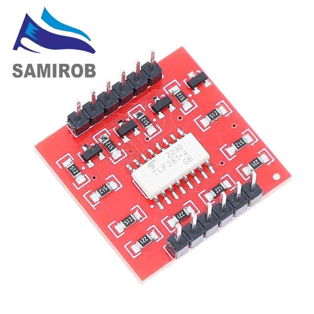 TLP281 4-Kanal-Optokoppler-IC-Modul mit 4 Kanälen für Arduino-Erweiterungsplatine, hoch- und niedriges Optokoppler-Isolation, 4 Kanäle