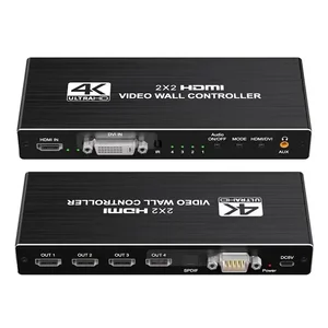 Настенный видеоконтроллер 4K 2x2, процессор 1x2 1x3 1x4 2x1 3x1 4x1, устройство для сращивания видео DVI, настенный HDMI контроллер, приставка для сращивания телевизора для 4 телевизоров
