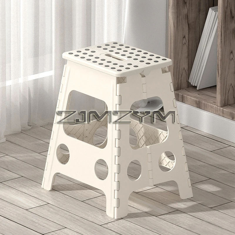 Foldable Step Stool Thicken Plastic Foldable Step Stool-Compact Plastic Portable Stool For Outdoor And Indoor