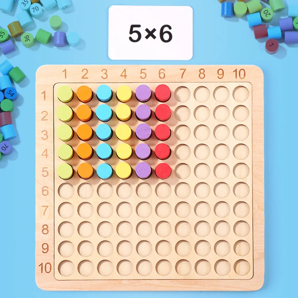Multiplication Board Game Wooden Montessori Kids Learning Educational Toys Math Counting Hundred Board Interactive Thinking 4