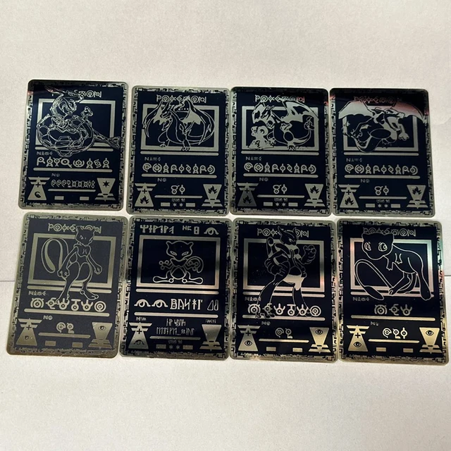 Pokemon Cards Black Golden Shiny Iron Pikachu Charizard Rayquaza Mew Gengar Charmander Pokémon Game Collection Children Toy Gift 5