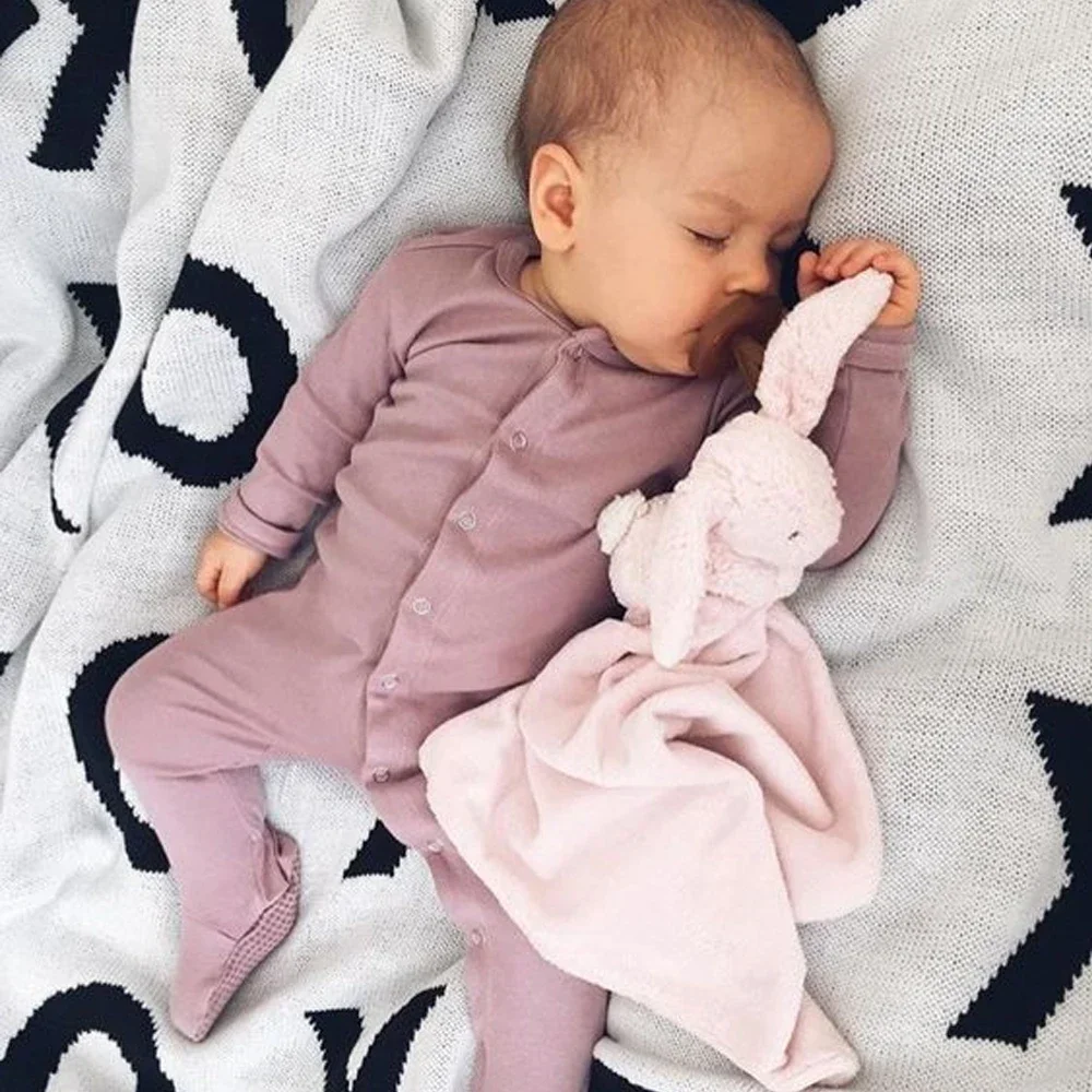 Baby Boy Girl Solid Footed Long-sleeve Jumpsuit One Pieces Baby Clothes Basic Style Spring and Autumn