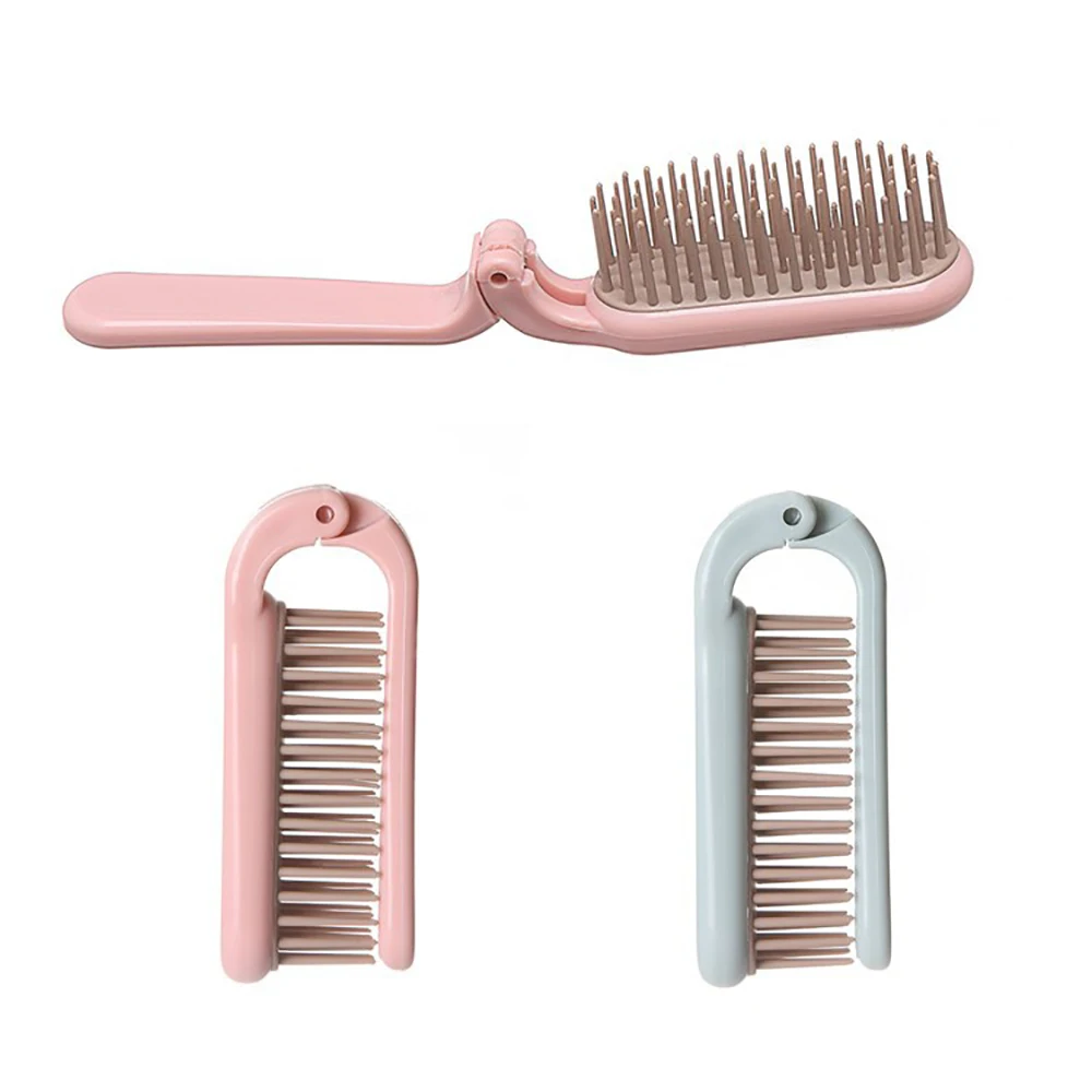 Portable Travel Foldable Hair Comb Portable Detangling Hair Brush Anti Static Head Massager Combs Hair Styling Hairdressing Tool massage oval hair comb round rectangle brush anti static detangling air cushion bristle spa hairdressing styling tool