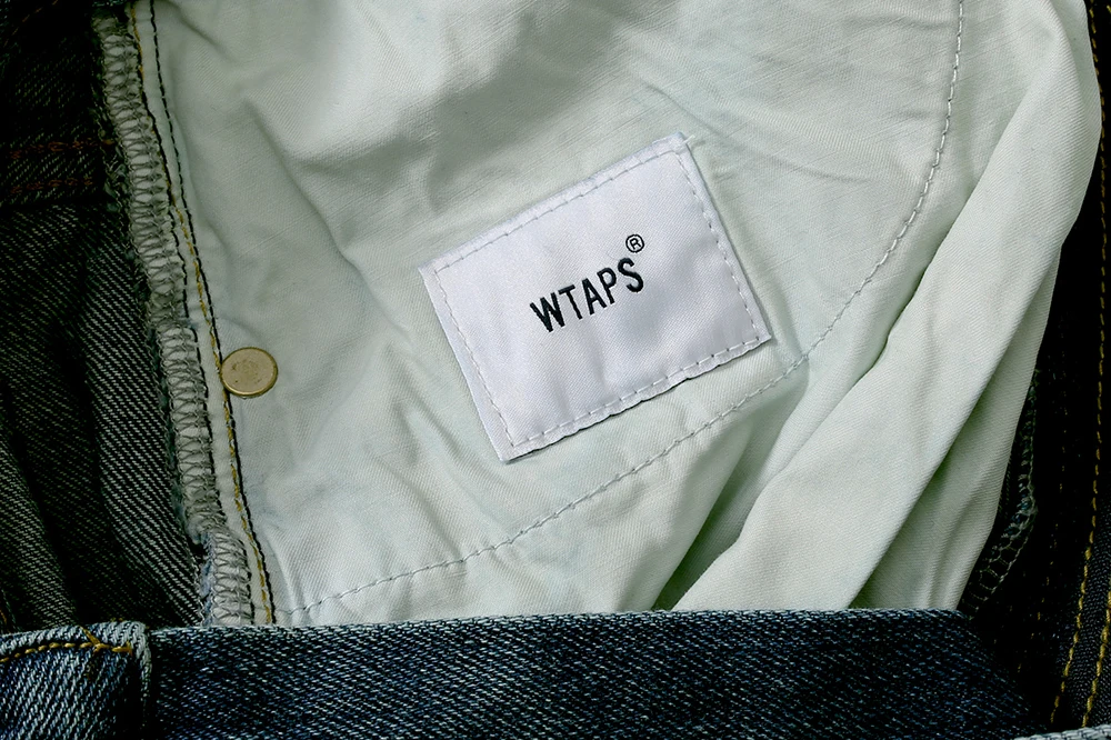 WTAPS 일본 단색 스트레이트 레그 청바지, 하라주쿠 패션 브랜드, 닳은 청바지, Y2K 와이드 레그 팬츠, 하이 스트리트 캐주얼 바지