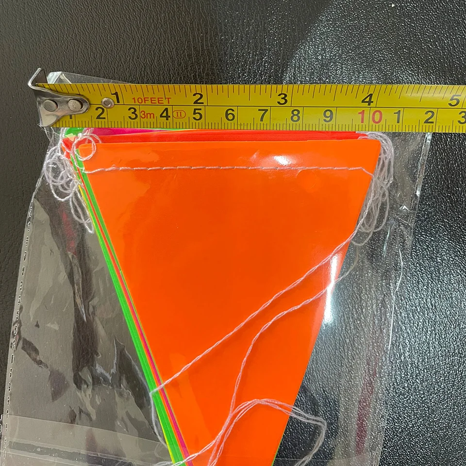 Bandiere Triangolari Neon Per Feste, 2 Pezzi Da 4 Metri Ciascuna, Carta Fluorescente, Decorazioni Per Compleanni E Matrimoni - 4