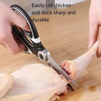 Multifuncional ferramentas de cozinha de aço inoxidável forte casa vegetal cortar osso de frango peixe alimentos tesoura multi-purpose ferramenta 1