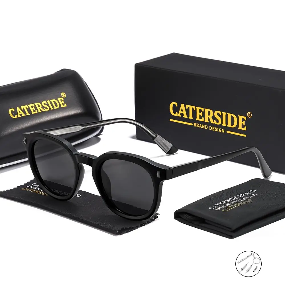 CATERSIDE Polarisierte optische Sonnenbrille für Herren, individuelle Brillen mit runden Gläsern, modische Outdoor-Sport-Sonnenbrille, UV400 – Detail 7