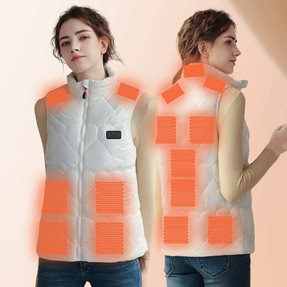 Chaleco calefactable para hombre y mujer, chaleco calefactable de invierno,  chaqueta con cremallera calefactora, ligero, USB, eléctrico