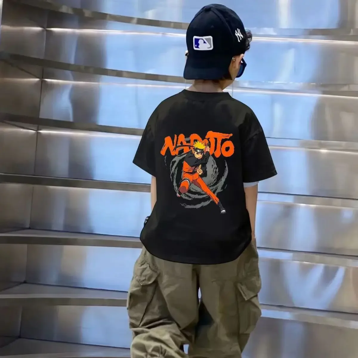 2024 Japan Anime 3-14y Teenager Summer Boys Girls Baby Cotton Printed T Shirt Short Sleeve Tee Childrens Size Cartoon Kids Tops 5